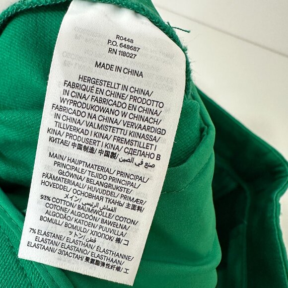 Boden Kew Bi Stretch Pants Green Womens US 2 Long Cotton Tapered Straight Ankle - Picture 15 of 16